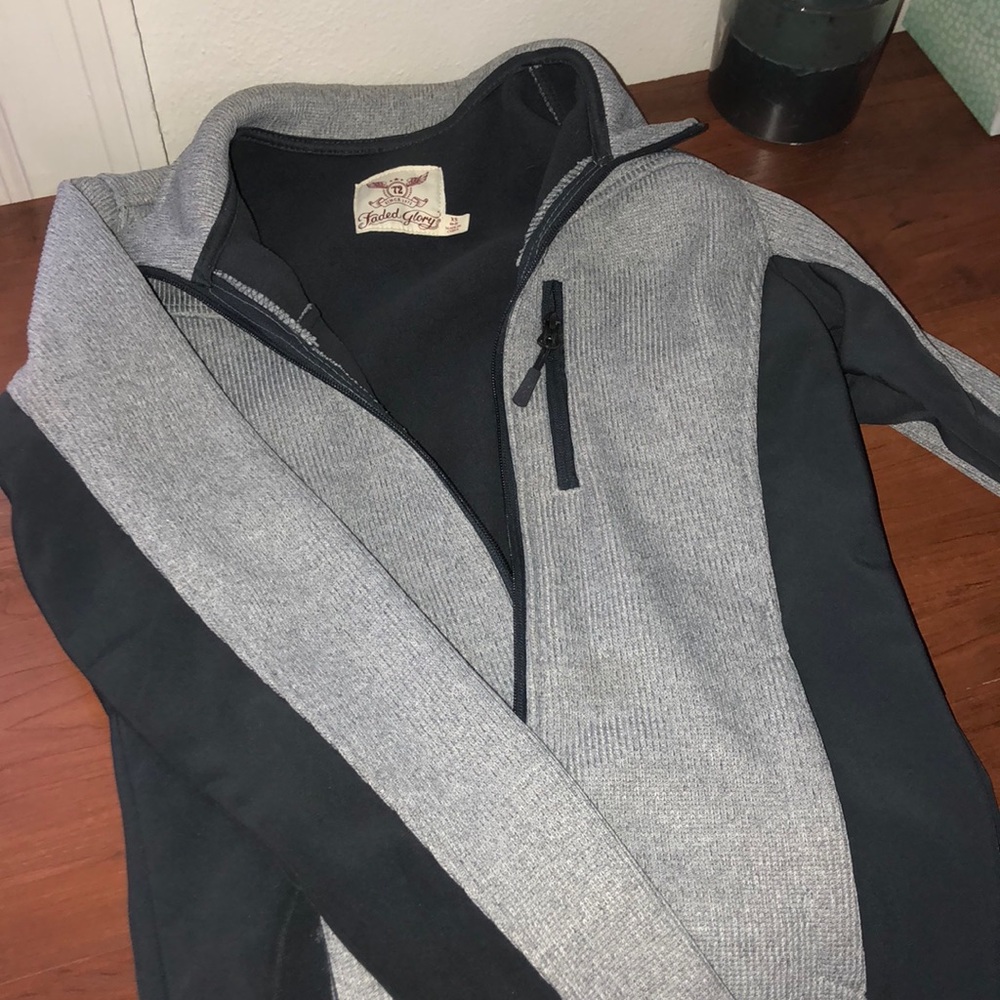 Grey zip up sweater